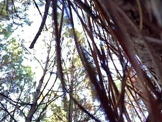 clitlicker662 flashes pussy outdoor forest solo orgasm update 23