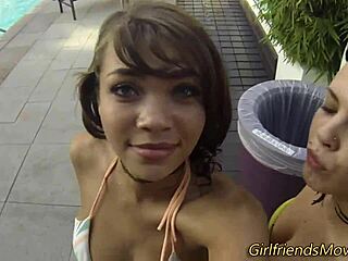 Busty Brunette Teen Fingers Shaved Pussy in Intimate POV Close-Up