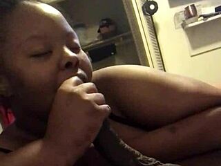 crazy homeless black slut sucks thick dick on bed homemade