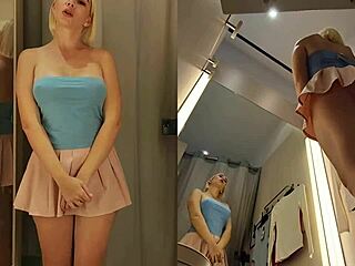 hidden cam catches juicy pussy upskirt flash no panties dressing room
