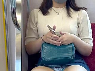 Chinese skirt lifts reveal panties on crowded train ride