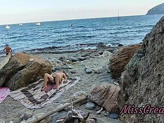 2 flashing pussy fingering groping public beach risky squirt hidden cam misscreamy