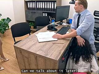 Loan4k: Boss Lady Jumps Clerk's Cock After Catching Office Sex